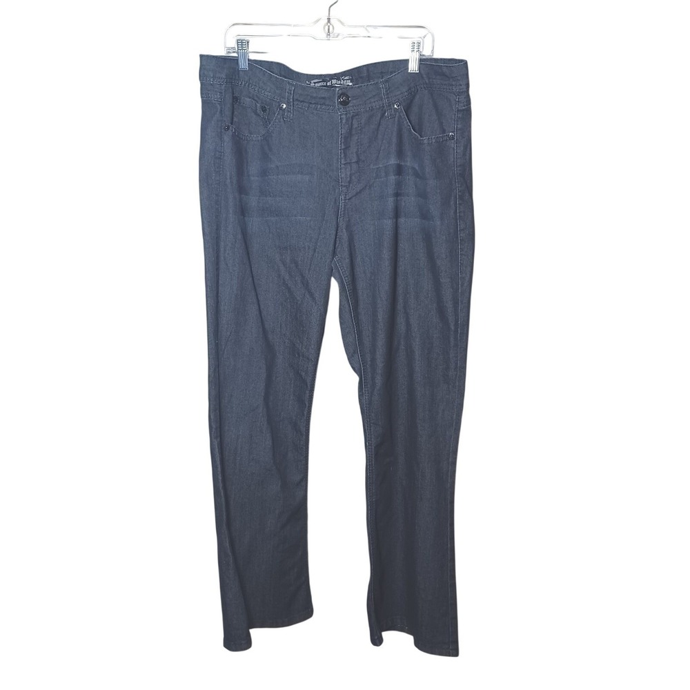 Blue Denim Stretchy Bootcut Jeans Size 20 Women's 5 Pockets Source of Wisdom